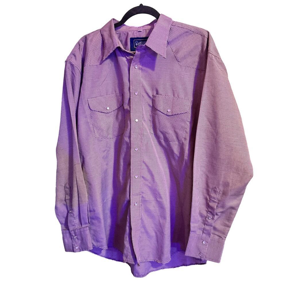CLASSIC WESTERN SIZE XXL RED CHECKERED WESTERN SHIRT with PEARL SNAPS Authentic!